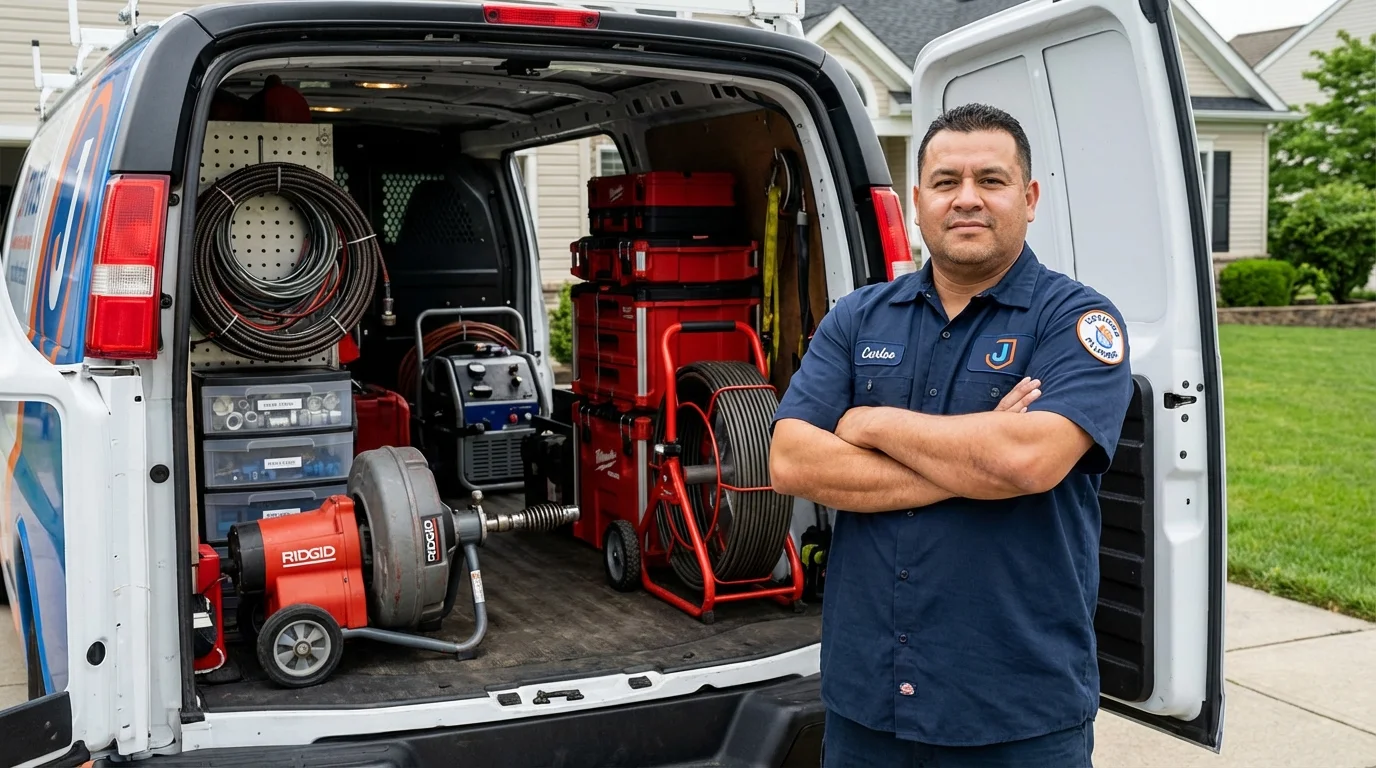 Professional drain cleaning equipment and Johns Plumbing LLC plumber in Duncanville