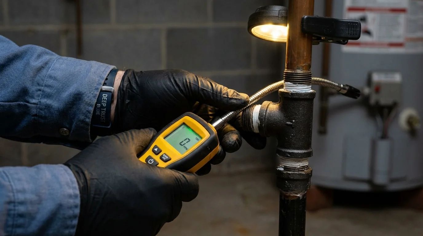 Gas leak detection with electronic sniffer by Johns Plumbing LLC in Duncanville